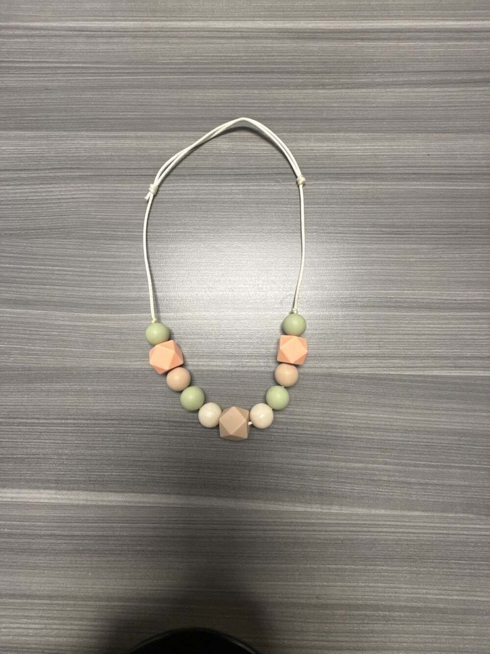 Silicone Teething and Nursing Necklace with Geometric Beads